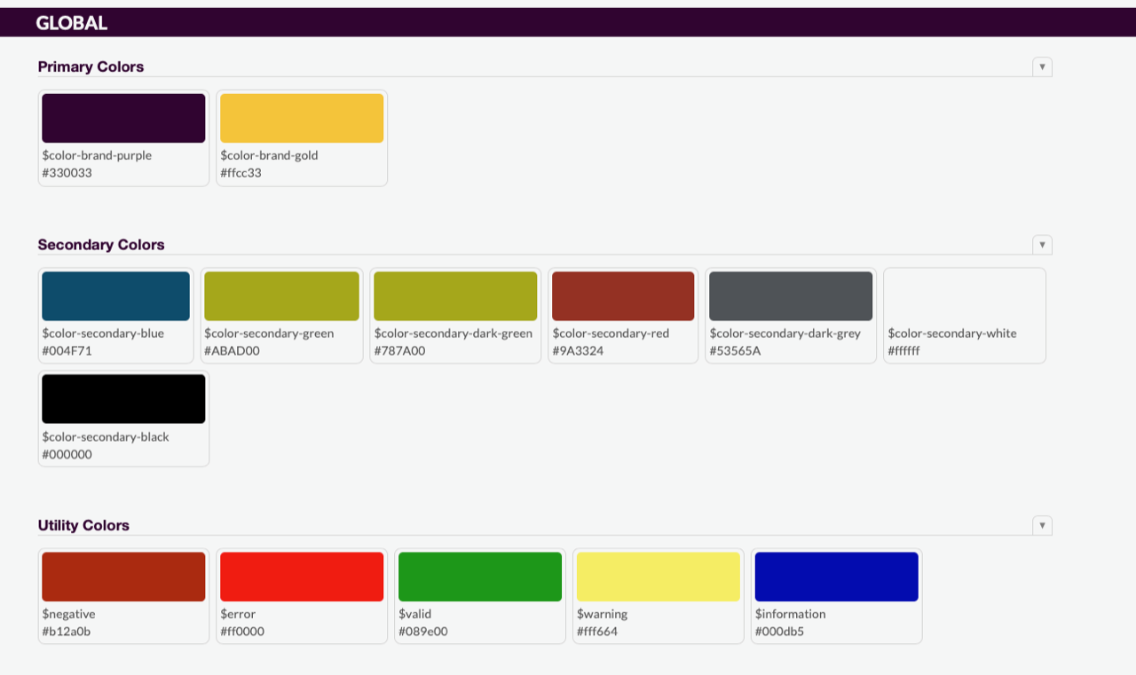 Pattern Lab template colors